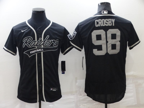 Men's Las Vegas Raiders #98 Maxx Crosby Black Flex Base Stitched Jersey